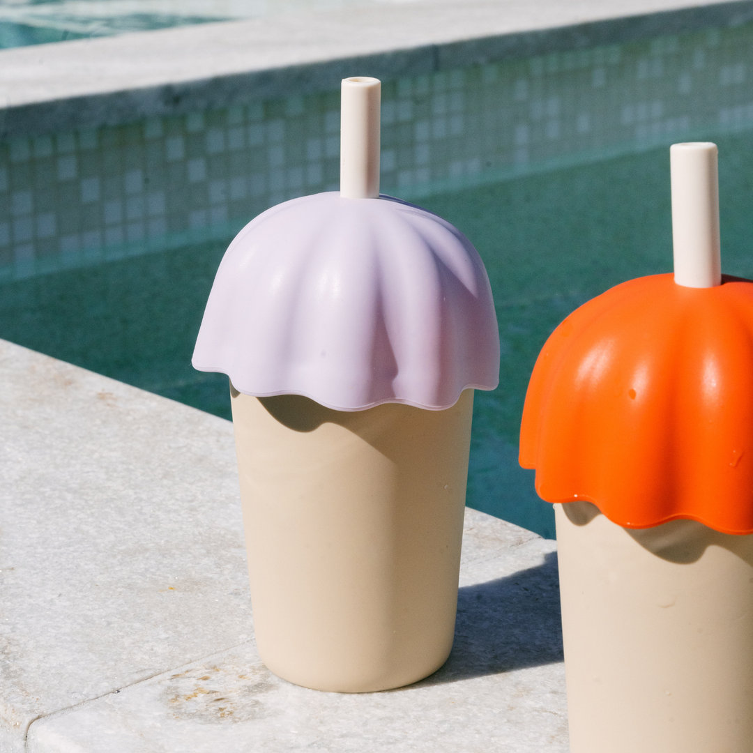 Toddler non-spill pastel silicon smoothie cup