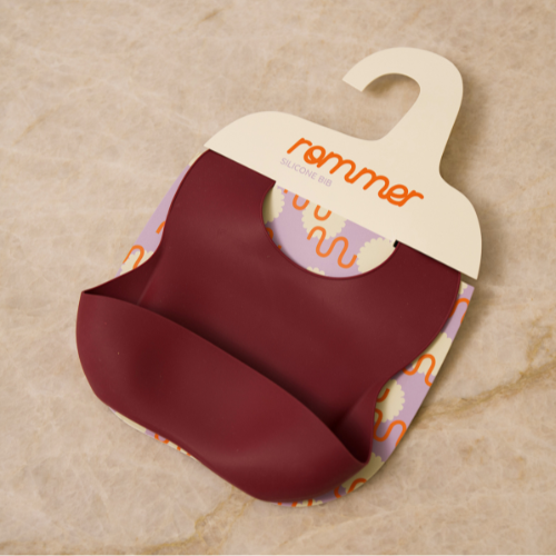 Rommer plum silicon bib
